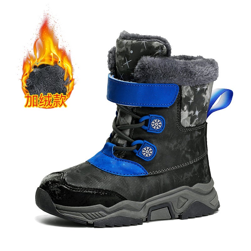 Cotton Shoes Northeast Outdoor Sub-Zero Cold-Resistant Fleece-Lined Thickened Snow Boots For Boys And Girls Non-Slip Waterproof Long Cotton Boots - Image 1