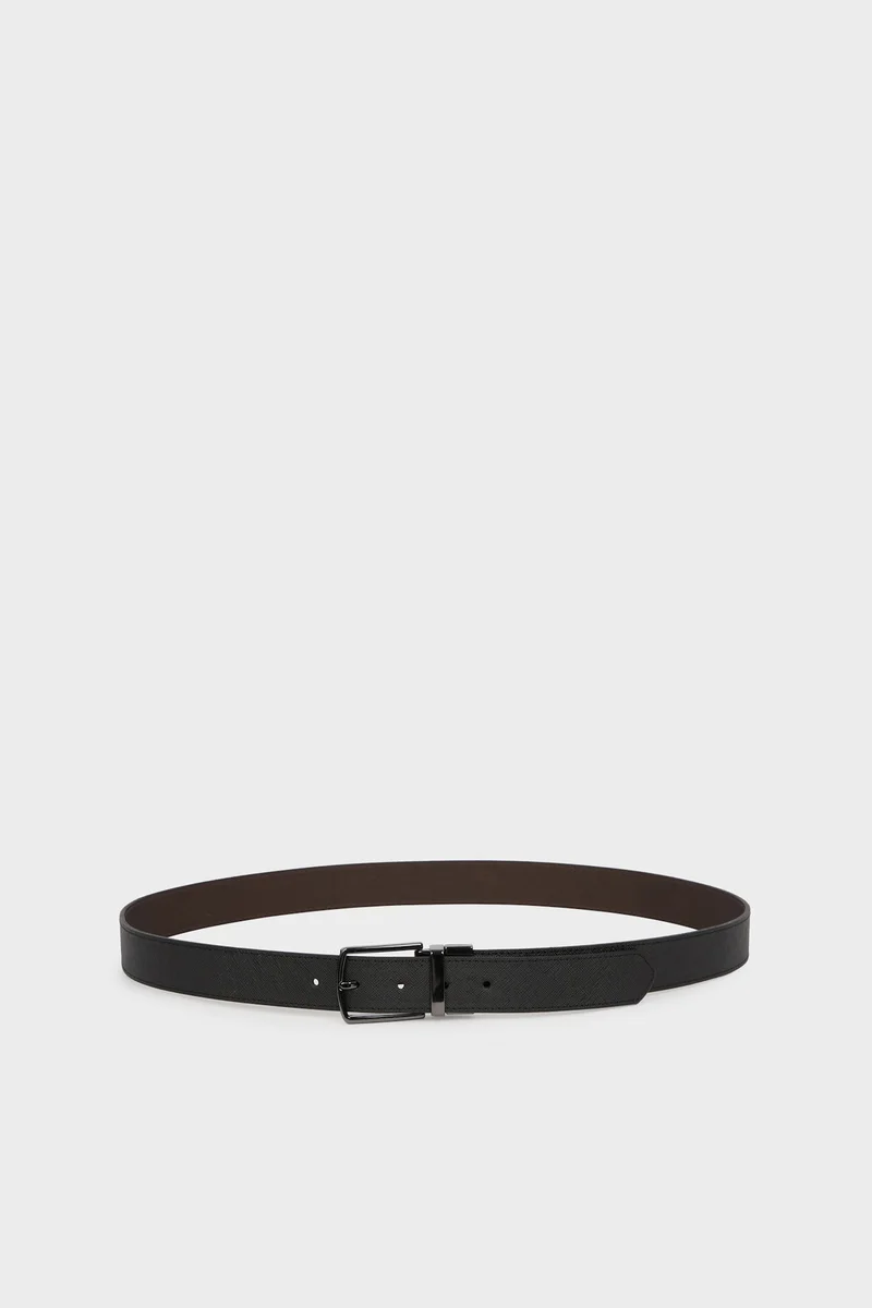 ديفاكتو Man Rectangle Clasp Faux Leather Jean Belt