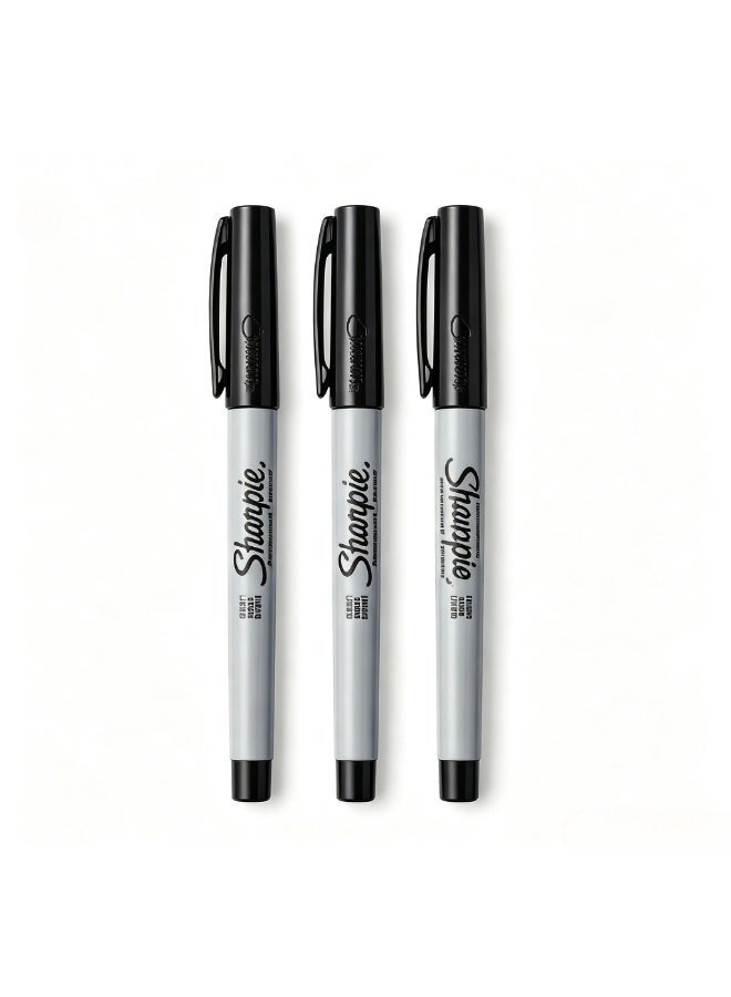 Sharpie 3-Piece Permanent Black Marker, 0.5MM - Image 1