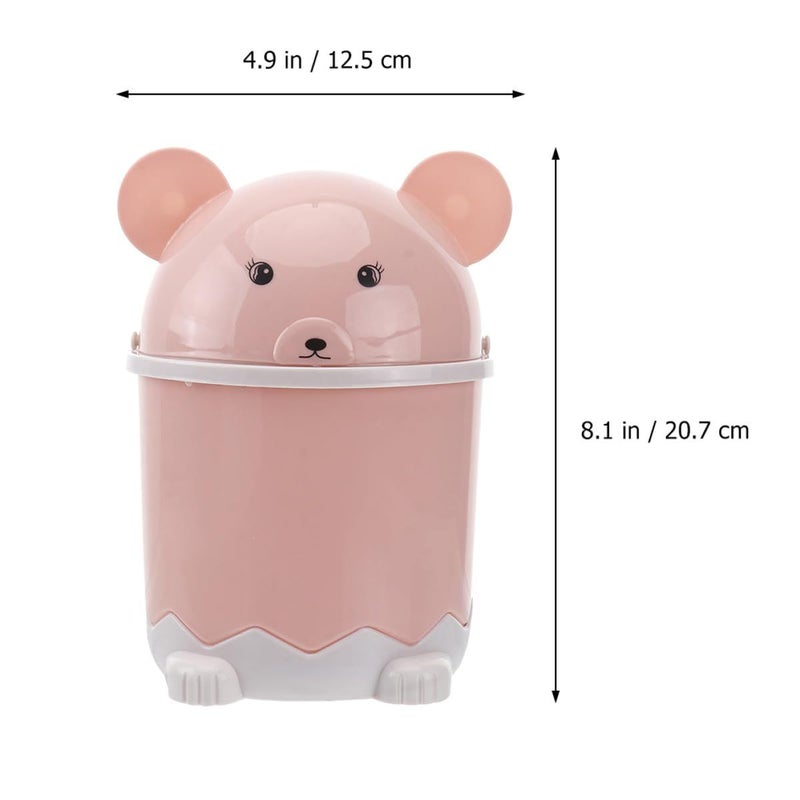 Mini Trash Can With Lid Nordic Pink Blue Desktop Wastebasket For Bathroom Office - Image 3