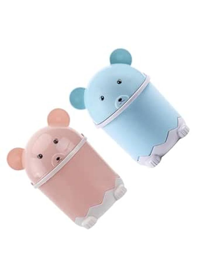 Mini Trash Can With Lid Nordic Pink Blue Desktop Wastebasket For Bathroom Office - Image 1