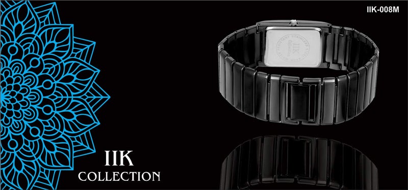 IIK COLLECTION Reactangle Studded Dial Metalic Bracelet Chain Strap Analogue Wrist Watch for Men and Boys - Image 5