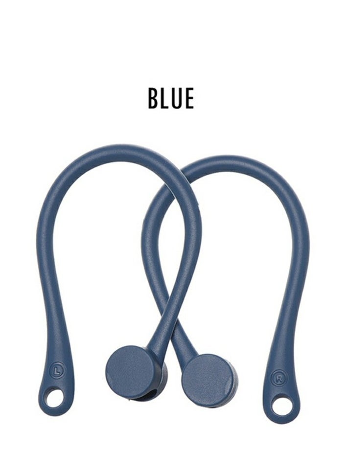Generic - 1 Pair Anti-Lost Silicone Ear Hooks for Apple AirPods 1/2/3/Pro – Secure Fit Eartips (Blue) - Image 1