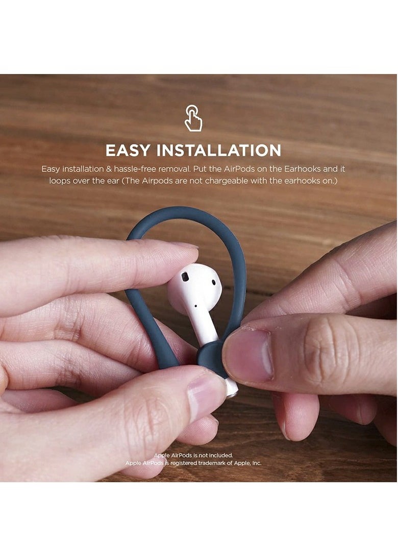 Generic - 1 Pair Anti-Lost Silicone Ear Hooks for Apple AirPods 1/2/3/Pro – Secure Fit Eartips (Blue) - Image 1