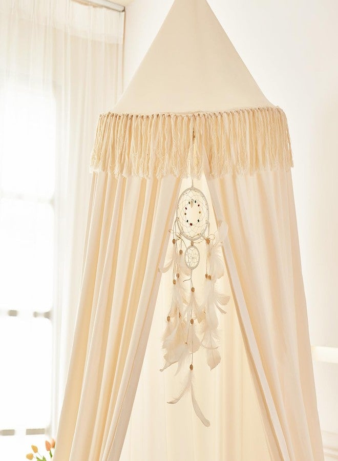 Mengersi Kids Bed Canopy with Tassel,Bed Canopy for Girls Boys Room Tent,Baby Crib Hanging Curtain-Bedroom Privacy Space Sleeping Tents Gifts,Ivory - Image 5