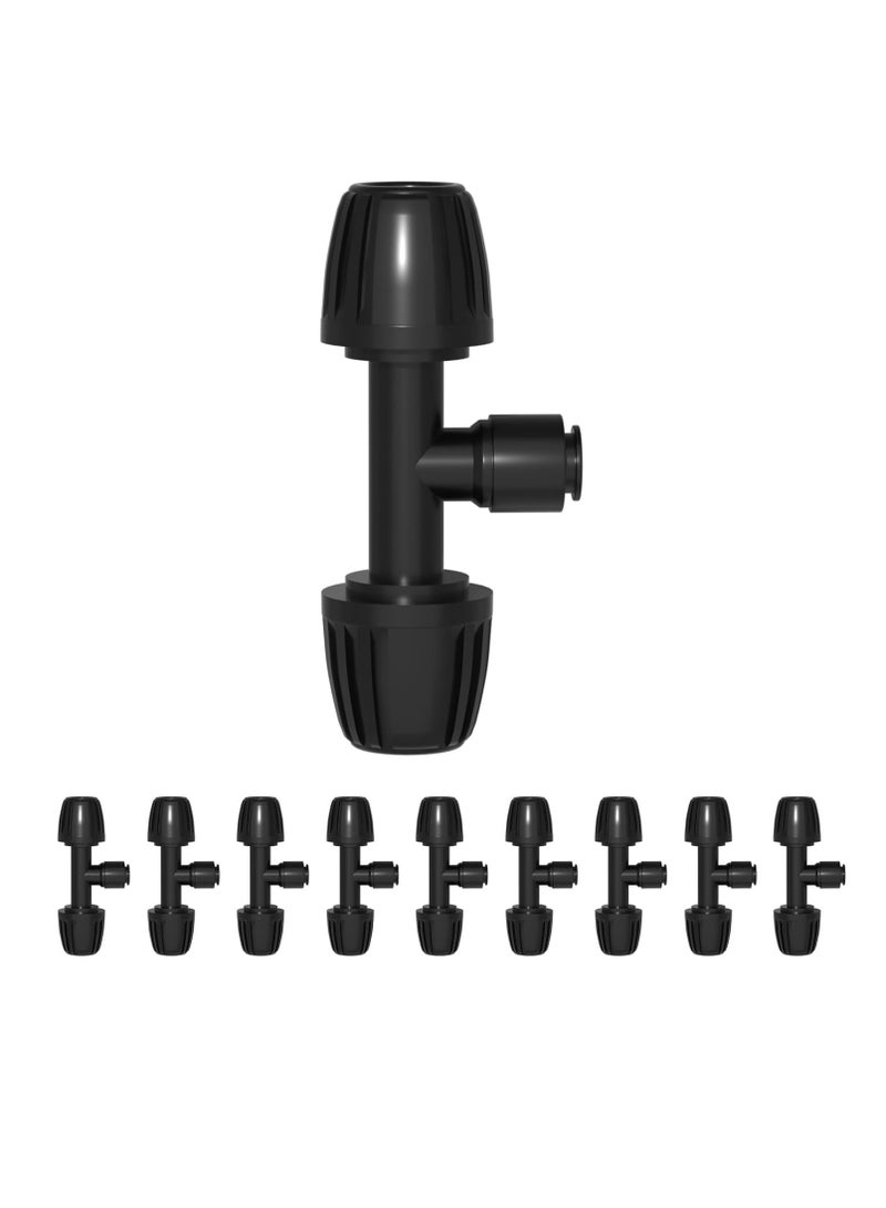 عام 10 حزمة 1/2 "إلى 1/4" تقليل موصلات تي شيرت ، ودفع إلى توصيل تركيبات الري بالتركيب السريع ، ومحولات الإنطلاق المقاومة للتسرب لتقسيم 1/2 "إلى 1/4" ، للحديقة ، الحديقة ، الدفيئة - Image 1