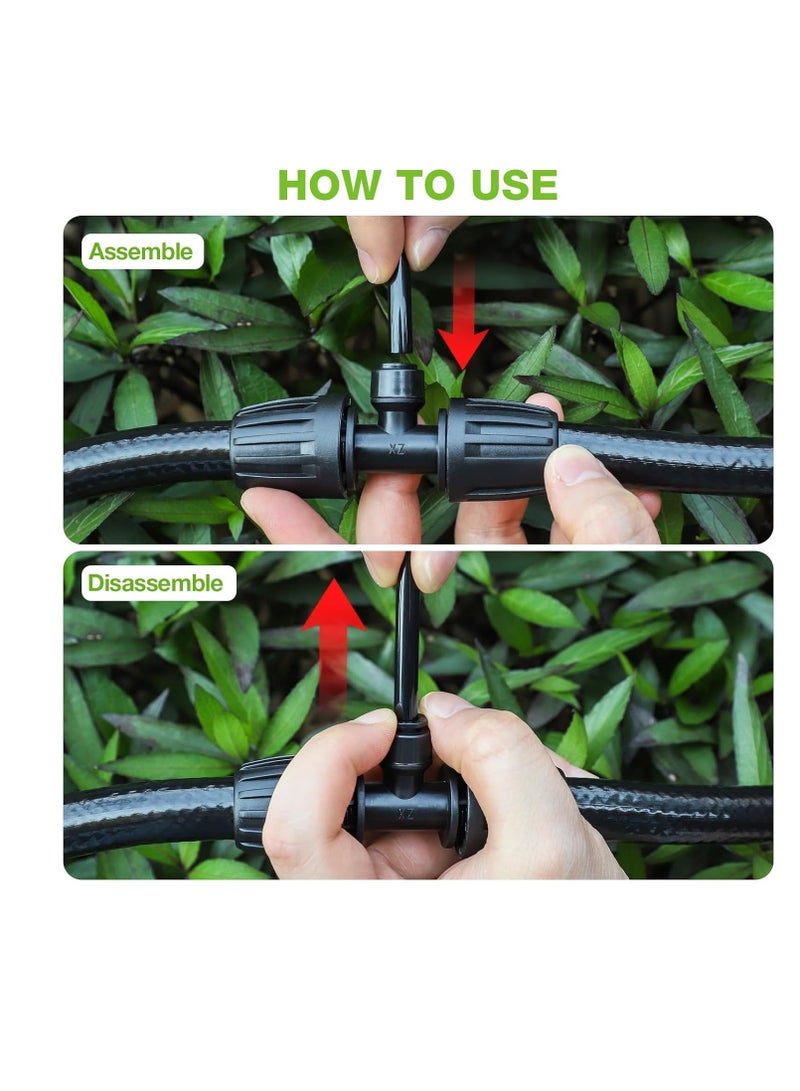 عام 10 حزمة 1/2 "إلى 1/4" تقليل موصلات تي شيرت ، ودفع إلى توصيل تركيبات الري بالتركيب السريع ، ومحولات الإنطلاق المقاومة للتسرب لتقسيم 1/2 "إلى 1/4" ، للحديقة ، الحديقة ، الدفيئة - Image 4