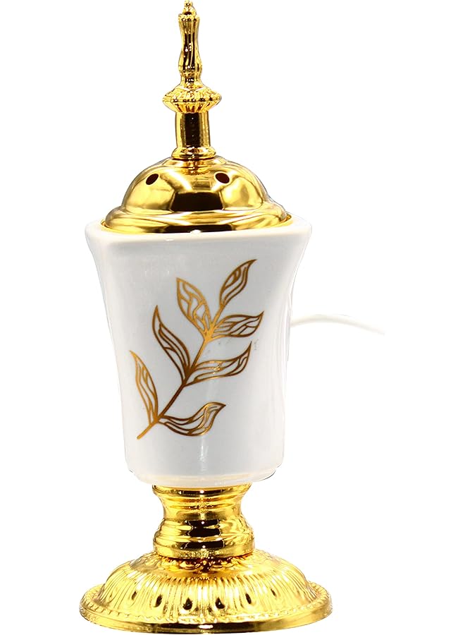 erorex Electric Incense Burner Oud Bakhoor Burner For Office And Home 2 Years Warranty White Gold - Image 1