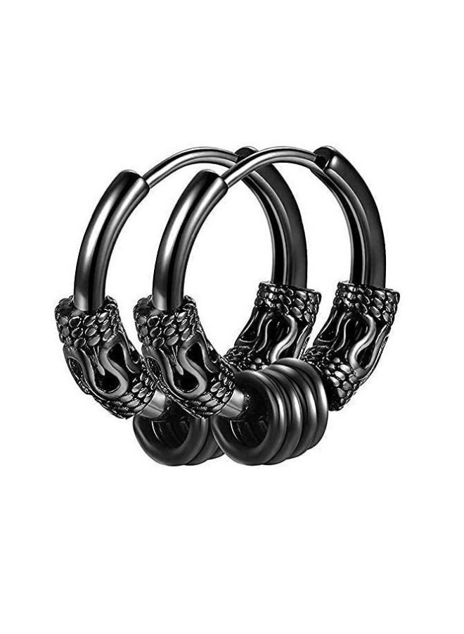Hoop Earrings, Vintage Hoop Earrings for Men Women, Hypoallergenic 14mm Titanium Steel Hip Hop Earrings, Jewelry, Hip Hop Rock Aesthetic Cubic Zirconia Earrings (1Pairs ) - Image 1