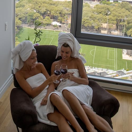 Mosobam Luxury Turkish Set of 4 Bath Towels 30X58 White 700 GSM Bamboo Viscose & Aegean Turkish Combed Cotton - Image 3