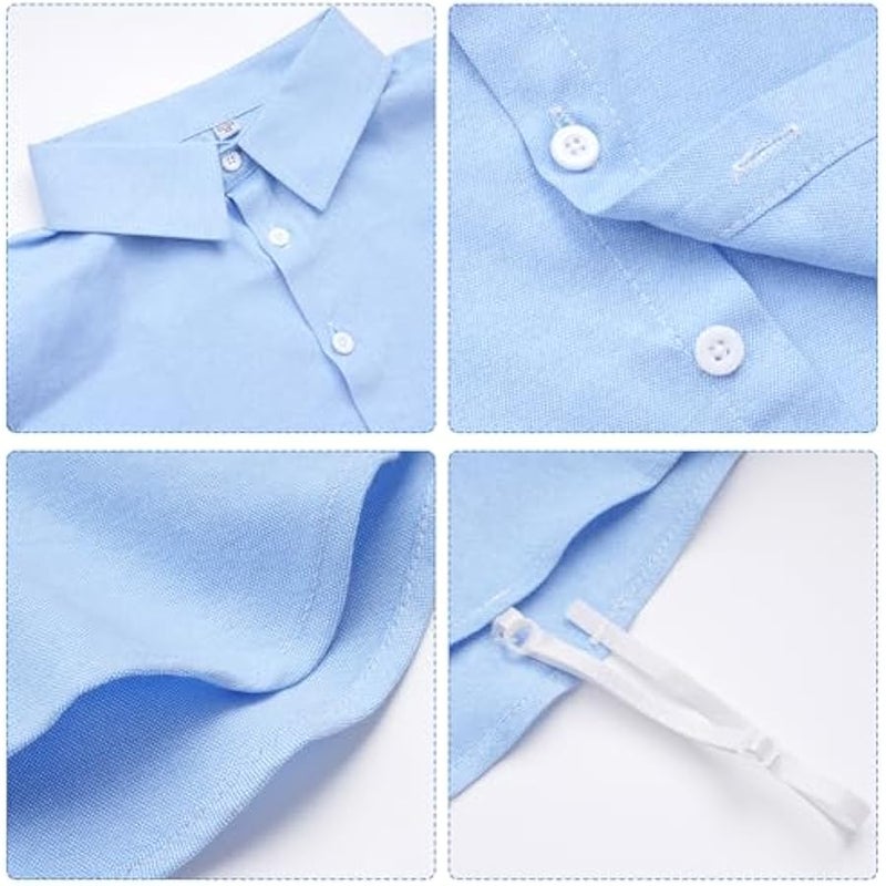 بلوزة بياقة ديكي قابلة للفصل وياقة مزيفة وقبة مزيفة نصف قميص للنساء للتخرج اليومي وال - Image 4