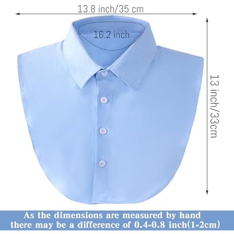 بلوزة بياقة ديكي قابلة للفصل وياقة مزيفة وقبة مزيفة نصف قميص للنساء للتخرج اليومي وال - Image 3