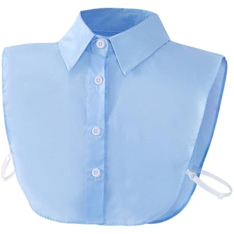 بلوزة بياقة ديكي قابلة للفصل وياقة مزيفة وقبة مزيفة نصف قميص للنساء للتخرج اليومي وال - Image 1