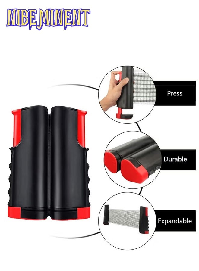 NIBEMINENT Table Tennis Paddle Set with Retractable Ping Pong Net, 2 Professional Table Tennis Rackets, 4 Balls, Storage Bag, Ideal Indoor and Outdoor Table Tennis Rackets Set Family Fun, Gift - Image 5