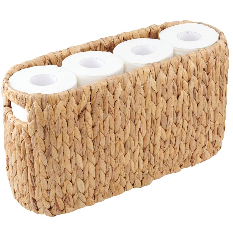 84ECO Toilet Paper Storage Basket, Toilet Paper Holder with Storage for Up to 8 Rolls, Coastal Bathroom Decor, Rattan Bathroom Accessories - Image 1