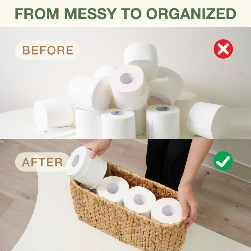 84ECO Toilet Paper Storage Basket, Toilet Paper Holder with Storage for Up to 8 Rolls, Coastal Bathroom Decor, Rattan Bathroom Accessories - Image 4