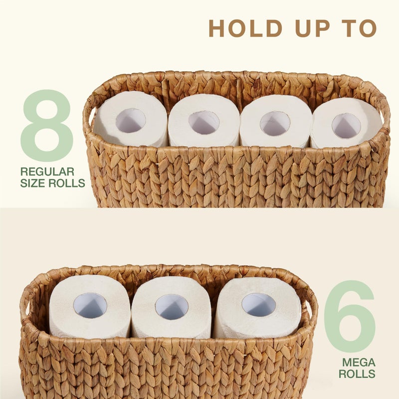 84ECO Toilet Paper Storage Basket, Toilet Paper Holder with Storage for Up to 8 Rolls, Coastal Bathroom Decor, Rattan Bathroom Accessories - Image 5