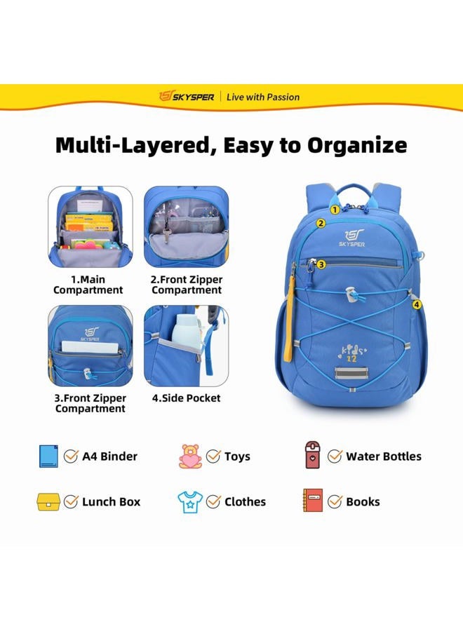 SKYSPER Kids Backpack 12L Children School Bag Child Boy Girl Pack Ages 4-8 for Traveling Day Trips Classes Camping(Blue)  - Image 3