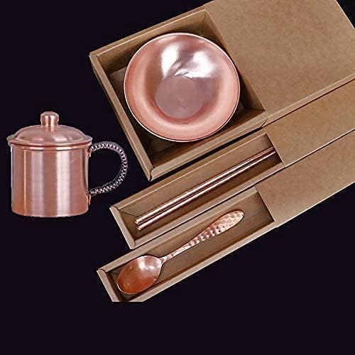 Wollet Copper Bowl Pure Copper Bowl Tableware Household Rice Bowl DoubleLayer Thick Copper Bowl A More Textured Copper Bowl in Your Hand Type10 - Image 1
