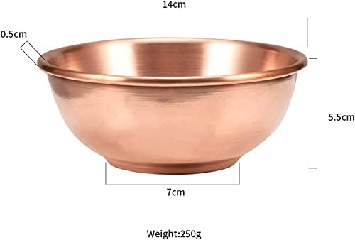 Wollet Copper Bowl Pure Copper Bowl Tableware Household Rice Bowl DoubleLayer Thick Copper Bowl A More Textured Copper Bowl in Your Hand Type10 - Image 3