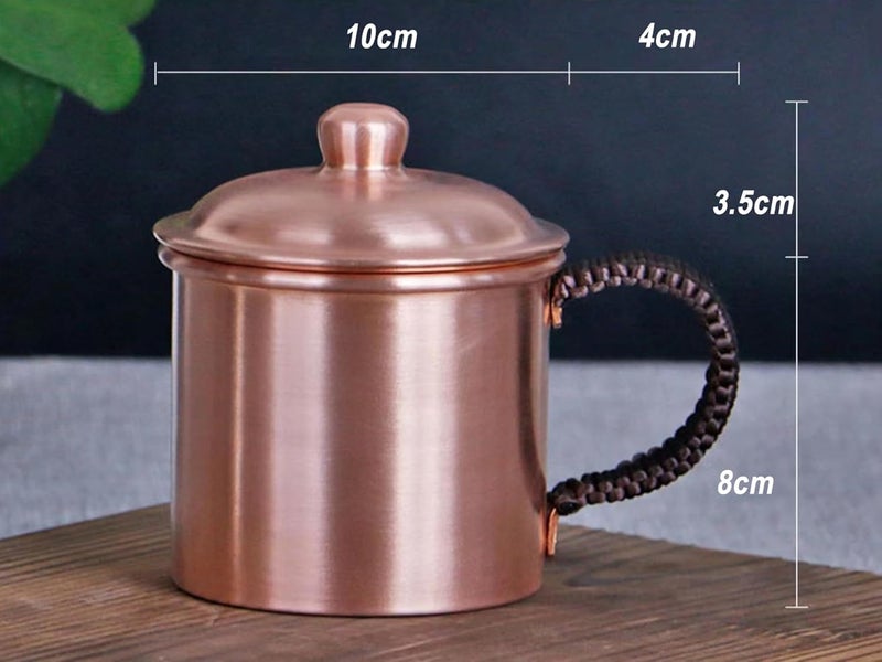 Wollet Copper Bowl Pure Copper Bowl Tableware Household Rice Bowl DoubleLayer Thick Copper Bowl A More Textured Copper Bowl in Your Hand Type10 - Image 2