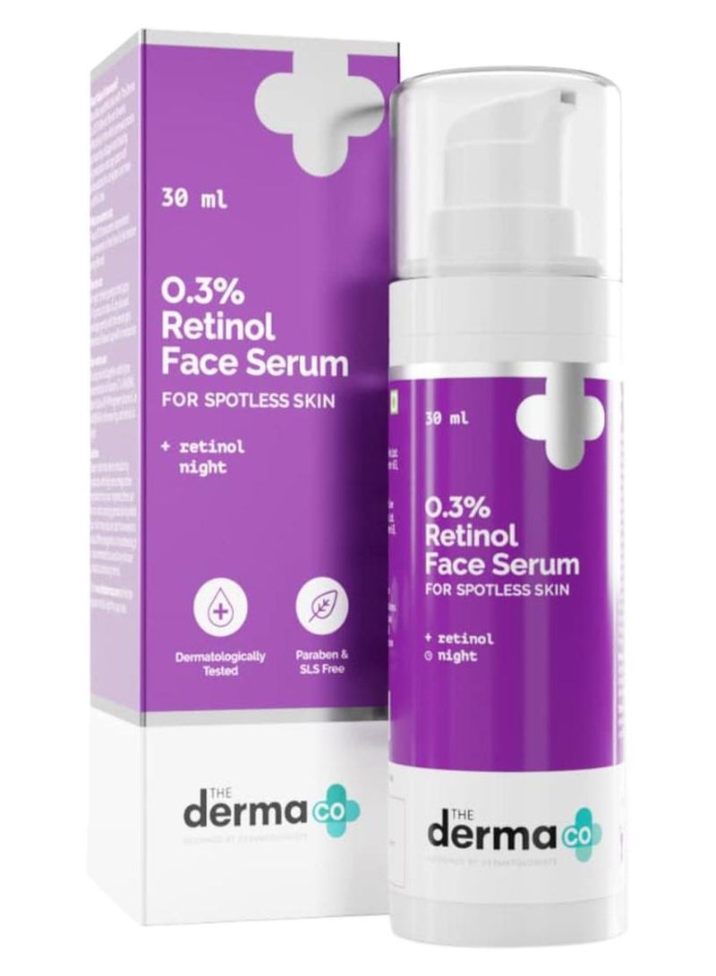 The Derma Co 0.3% Retinol Face Serum for Younger-Looking & Spotless Skin - 30 ml - Image 1