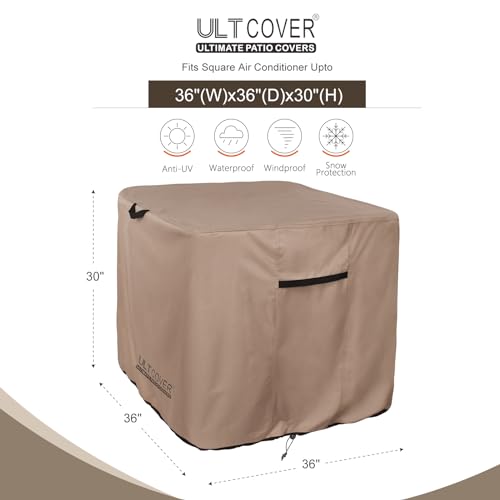 ULTCOVER Waterproof Square Air Conditioner Cover for Outside AC Units Size Upto 36W x 36D x 30H inch - Image 2