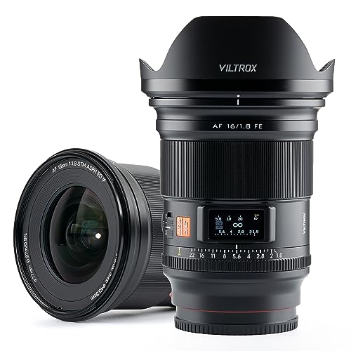 VILTROX 16mm F18 f18 Pro Level FE Full Frame Wide Angle Autofocus Lens with LCD Screen Compatible with Sony EMount Mirrorless Cameras Alpha a7 a7II a7III a7R a7RII a7RIII a7RIV a7S a7SII a9 a7C - Image 1