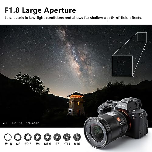 VILTROX 16mm F18 f18 Pro Level FE Full Frame Wide Angle Autofocus Lens with LCD Screen Compatible with Sony EMount Mirrorless Cameras Alpha a7 a7II a7III a7R a7RII a7RIII a7RIV a7S a7SII a9 a7C - Image 3