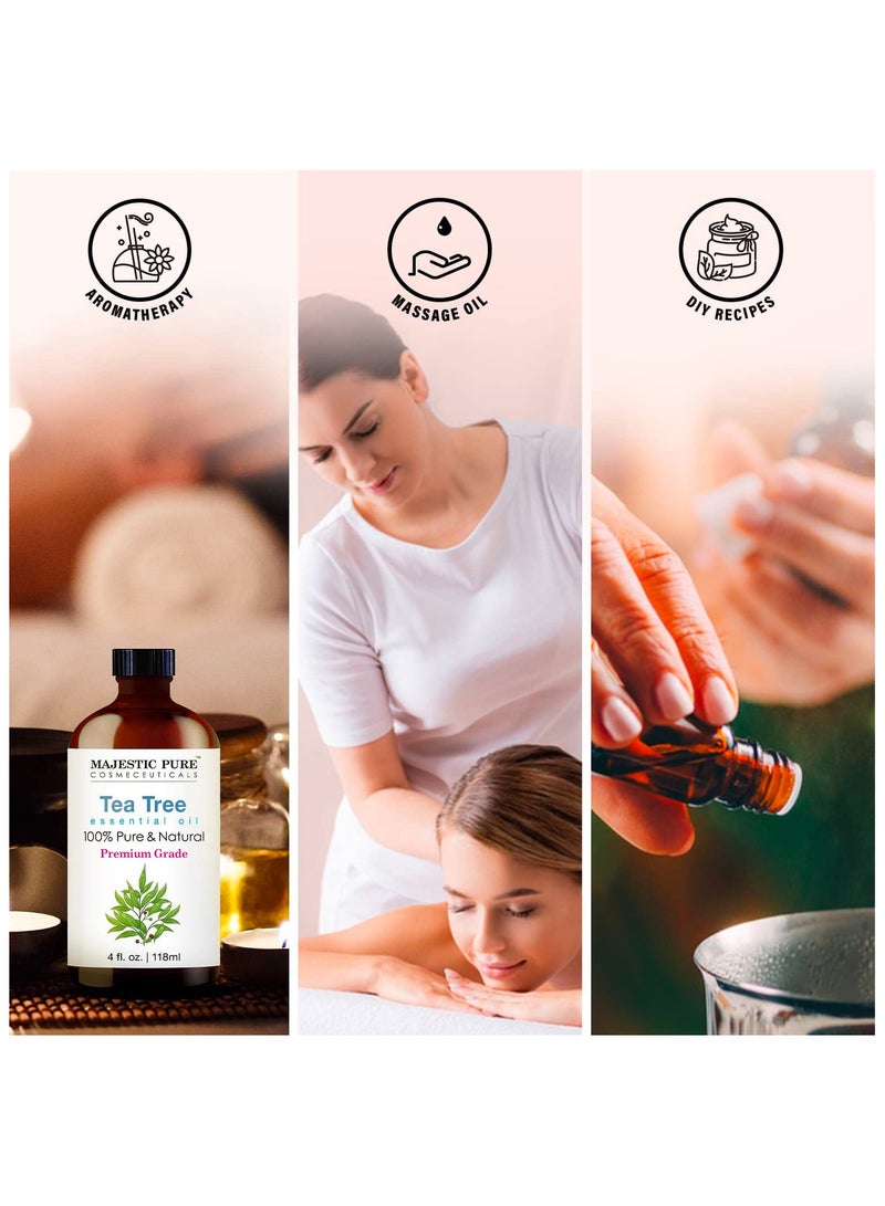 Majestic Pure Tea Tree Essential Oil - 118 ml | 100% Pure and Natural | Premium Grade Essential Oils for Aromatherapy, Diffusers, Skin, Massage and Humidifiers | - Image 3