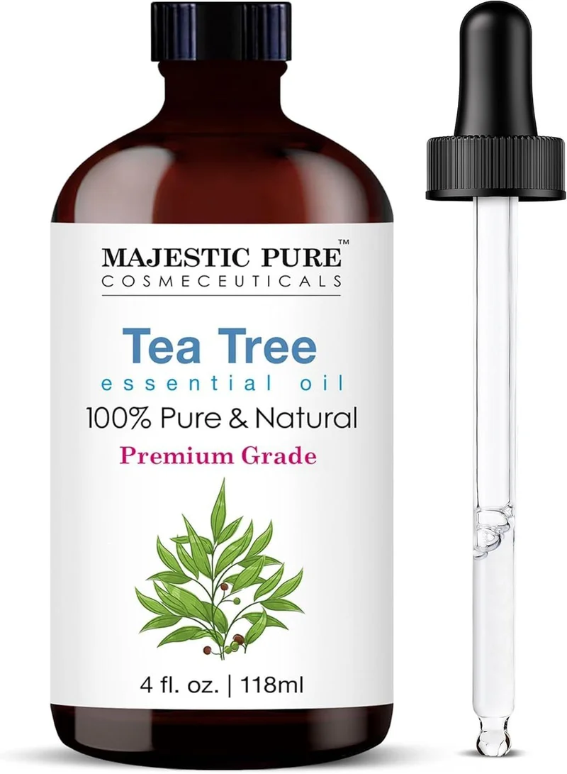 Tea Tree Essential Oil – Large 118 ml Bottle | 100% Pure & Natural | Premium Grade Essential Oil for Hair Care, Skin, Aromatherapy, Diffusers, Massage & Humidifiers