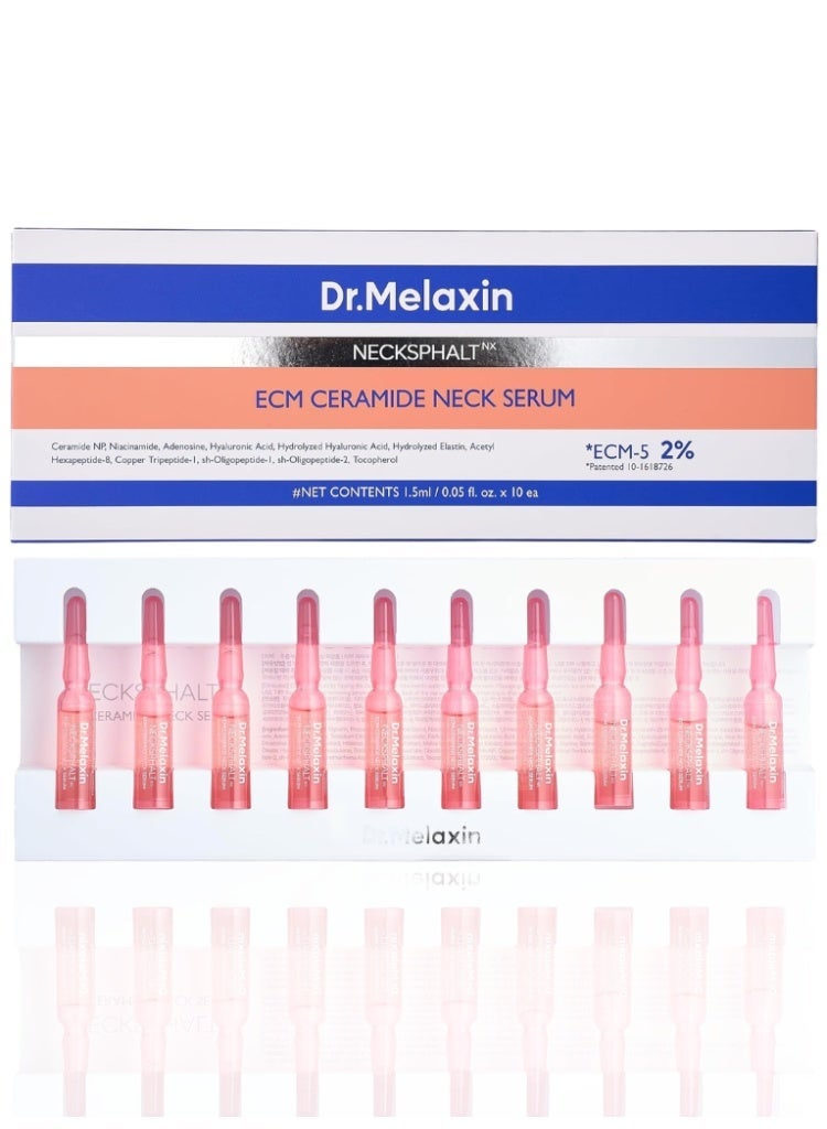 دكتور ميلاكسين Dr. Melaxin Necksphalt ECM Barrier Ampoule أمبول كوري للعناية بالرقبة للترطيب والشد ودعم حاجز البشرة - Image 1