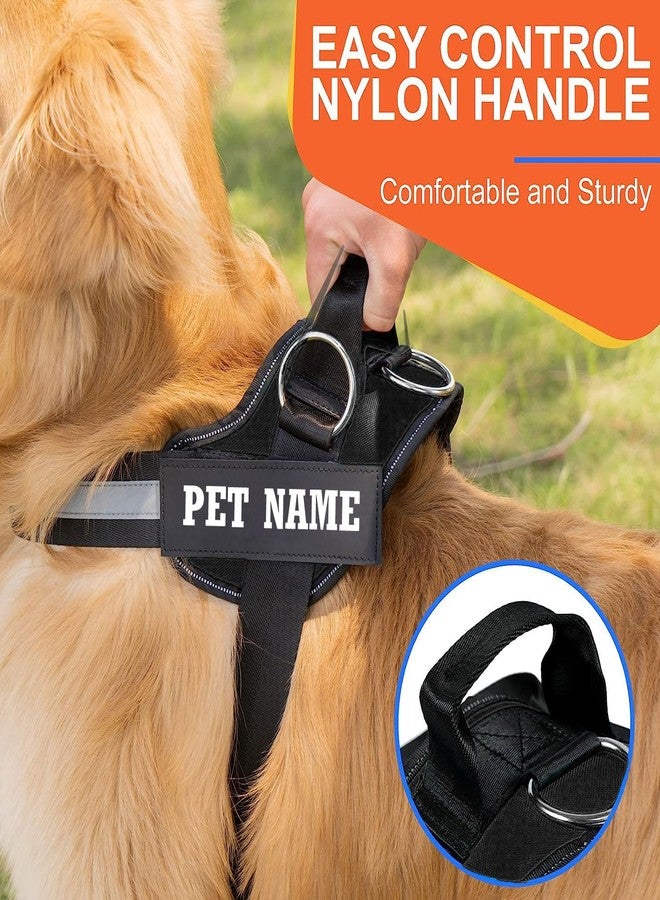 KIKA Pets No Pull Dog Harness with Name | Custom Dog Harness for Large Dogs Labrador Golden Retriever, Large Size (for 21-35 kgs) Midnight Black with Leash Padded - Image 3