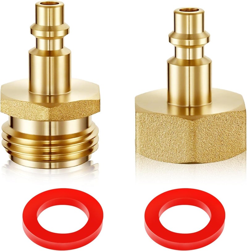 LitOrange Lead-Free Brass Winterize Sprinkler Systems: Air Compressor Hose Water Faucet Blow Out Adapter Fitting For RV, Travel Trailer, Boat & Camper（a couple） - Image 1
