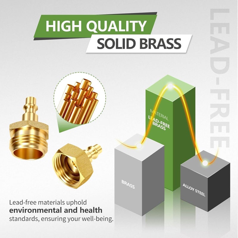 LitOrange Lead-Free Brass Winterize Sprinkler Systems: Air Compressor Hose Water Faucet Blow Out Adapter Fitting For RV, Travel Trailer, Boat & Camper（a couple） - Image 5