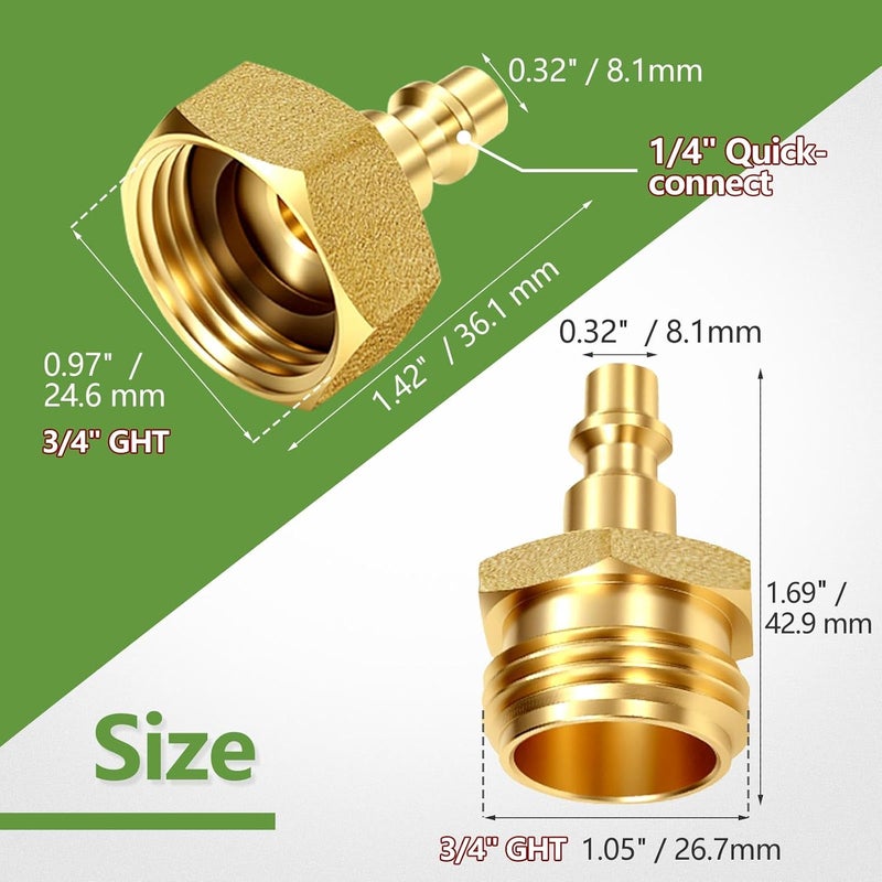 LitOrange Lead-Free Brass Winterize Sprinkler Systems: Air Compressor Hose Water Faucet Blow Out Adapter Fitting For RV, Travel Trailer, Boat & Camper（a couple） - Image 3