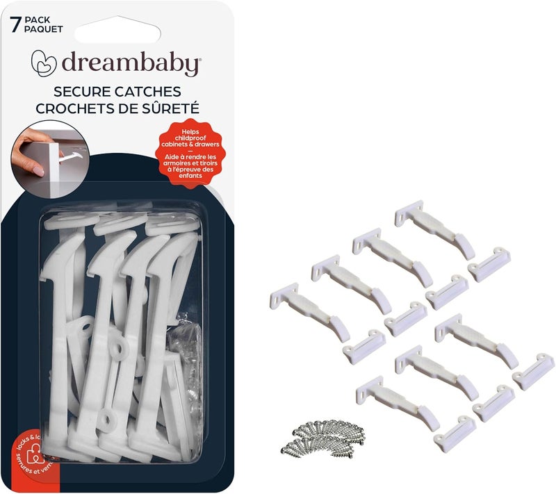 Dreambaby Secure Catches for Drawers and Cabinets - Baby Safety Locks - Model L1404A - Image 1