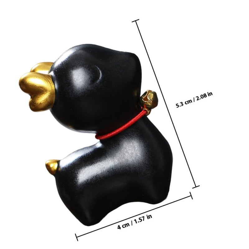Black Ceramic Deer Figurine Small Animal Statue Tabletop Decor For Living Room Home - Image 3