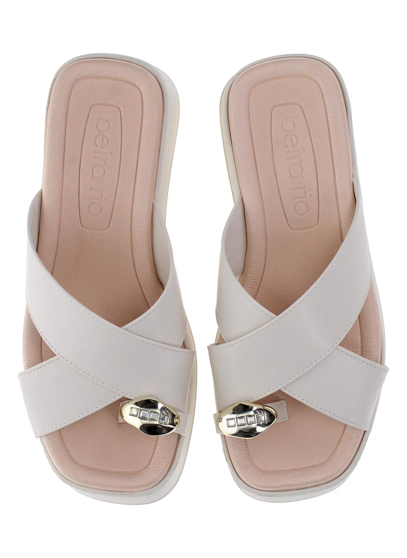 Beira Rio Off White Beira Rio Women’s Flat Summer Footwear – Lightweight Slip-On Comfort with Stylish Casual Design for Women | Best Price UAE