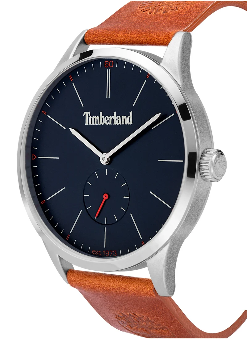 تمبرلاند Lamprey Men's Watch 46mm Analog Blue Dial Brown Leather Strap