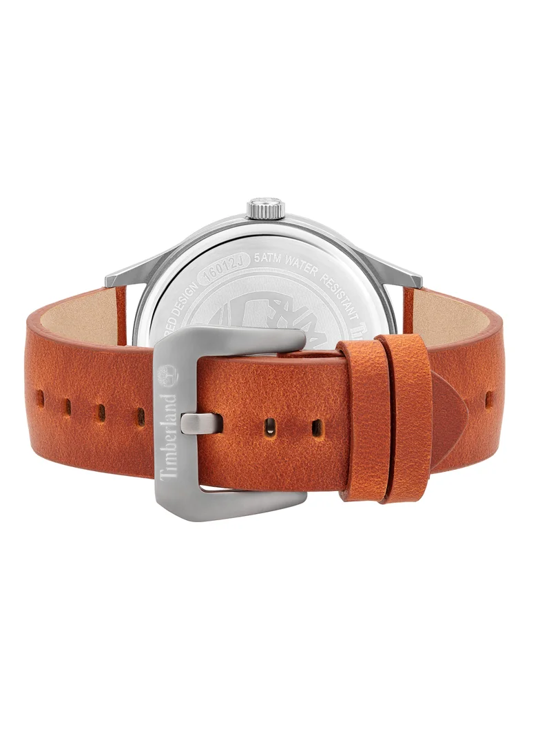 تمبرلاند Lamprey Men's Watch 46mm Analog Blue Dial Brown Leather Strap