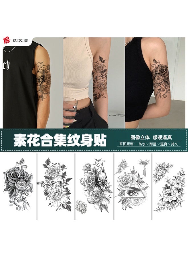 AuliceVerse Ramadan Body Art – 12 Large 210x148mm Dark Floral & Animal Temporary Tattoos, Waterproof Stickers for Celebration Style - Image 2