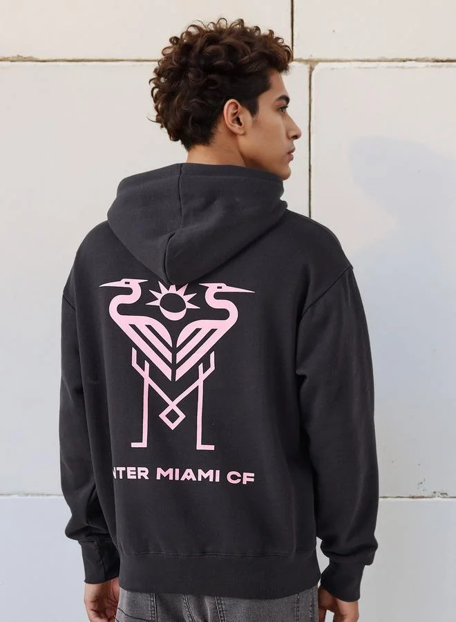SP Characters Men Oversized Inter Miami CF Print Hoodie