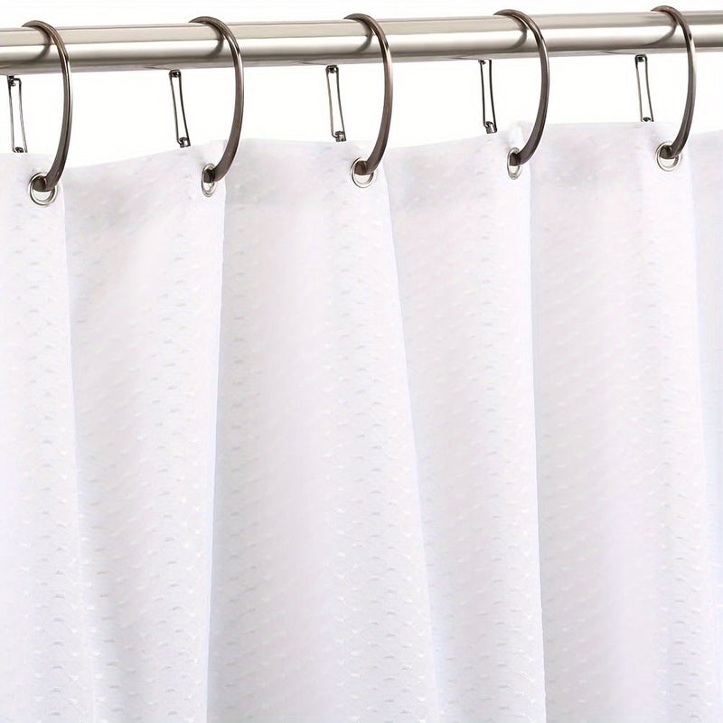 12 Black Ring Shower Curtain Hooks Heavy Duty Rust Resistant Metal - Image 4