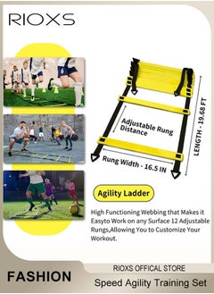 Agility Speed Ladder Training Equipment, Speed Agility Training Set Includes 6m/19.68ft Agility Ladder, 12 Disc Cones, 4 Steel Stakes,  Carry Bag, Fitness Drills for Kids Teens Adults Efficient Agility Training - pzsku/ZE21241440A19021066CFZ/45/1741054259/1d59f454-03af-4808-9717-5babc27f06f8