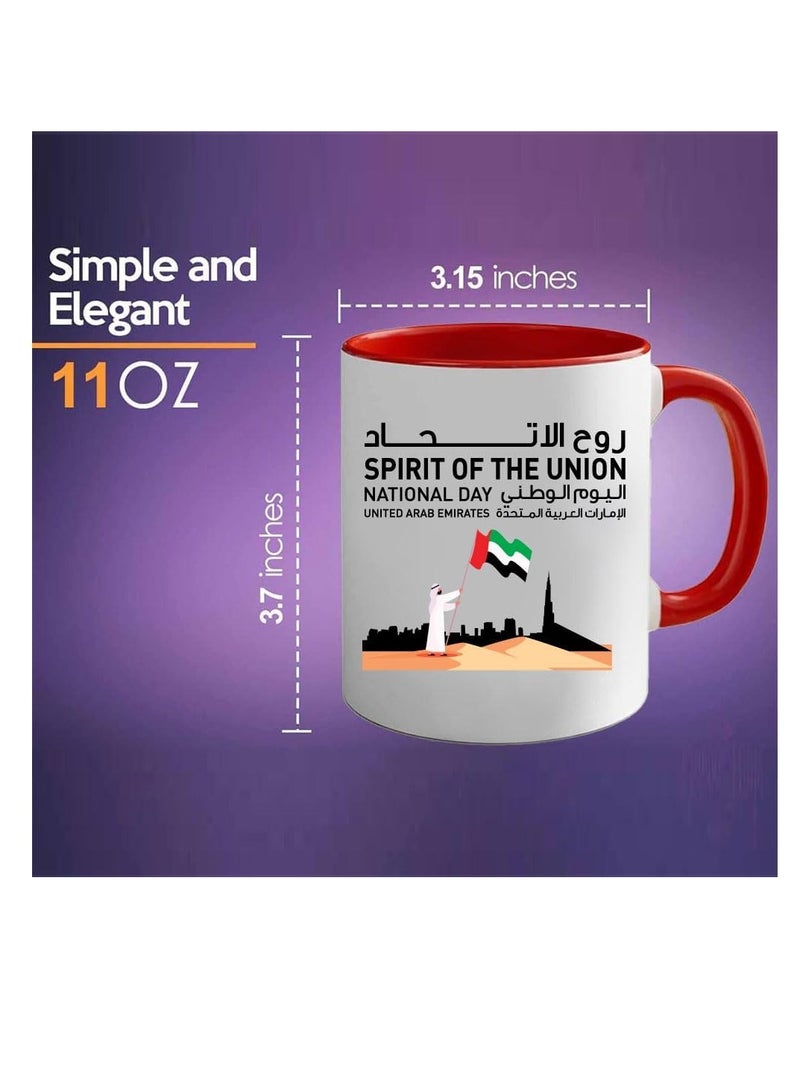 RYN UAE National Day Two Tone Ceramic Mug - A Nation Where Dreams Come True - Gifts for UAE National Day RED COLOUR - Image 2