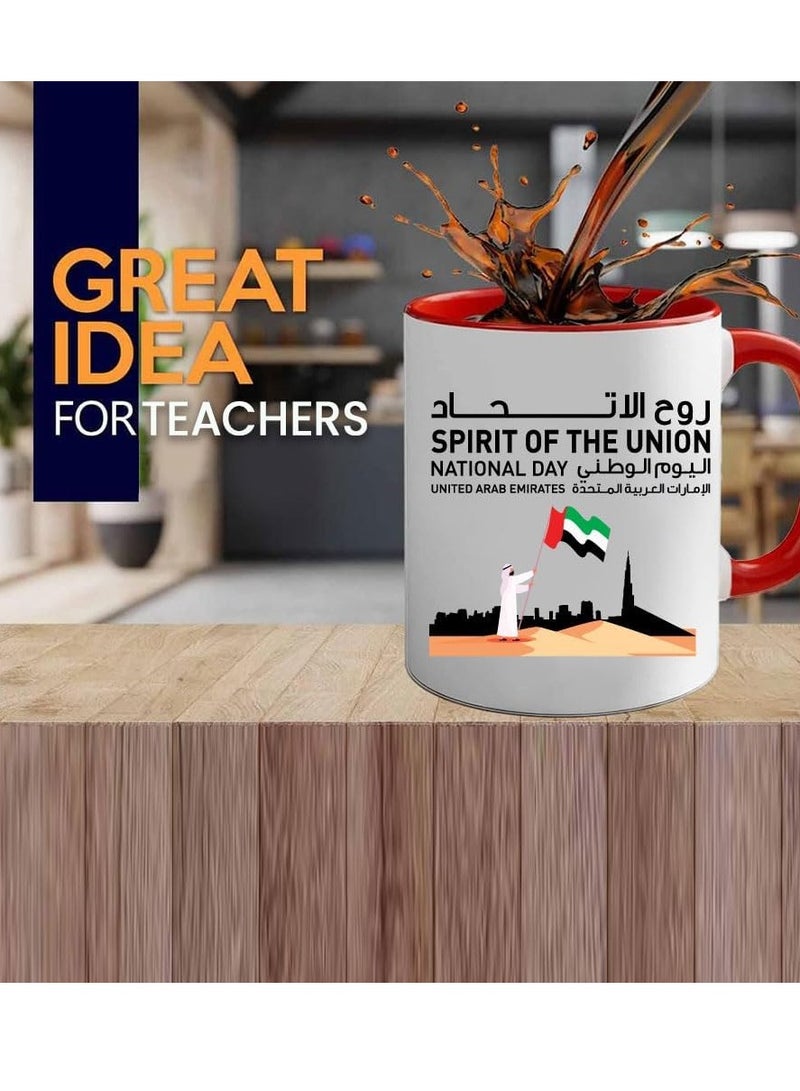 RYN UAE National Day Two Tone Ceramic Mug - A Nation Where Dreams Come True - Gifts for UAE National Day RED COLOUR - Image 3