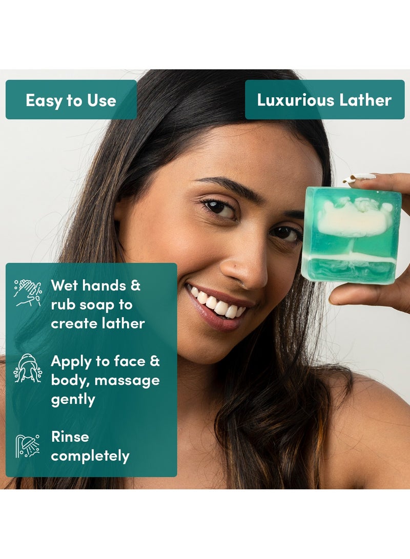 Nyrvana Sea Salt & Moroccan Rhassoul Clay Soap l Face & Body Soap l Detoxifies & Refreshes l SLS, Paraben & Cuelty Free l For All Skin Types l Non-Drying l 100gm - Image 4