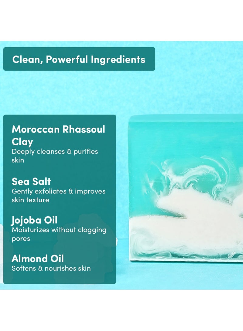 Nyrvana Sea Salt & Moroccan Rhassoul Clay Soap l Face & Body Soap l Detoxifies & Refreshes l SLS, Paraben & Cuelty Free l For All Skin Types l Non-Drying l 100gm - Image 5