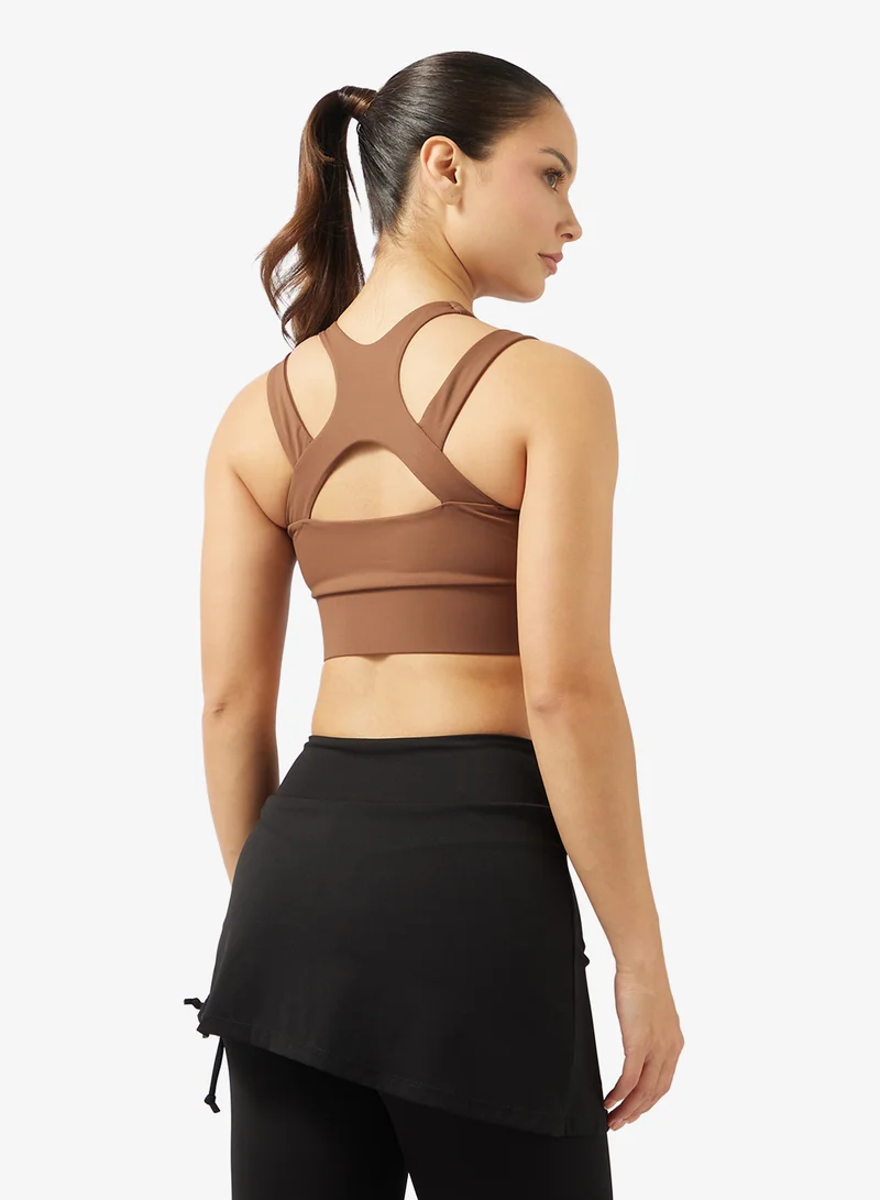 فورورد بلوزة بدون خياطة بسحاب وتغطية عالية